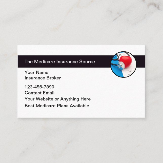 Medicare Insurance Agent Broker Business Card (Front)