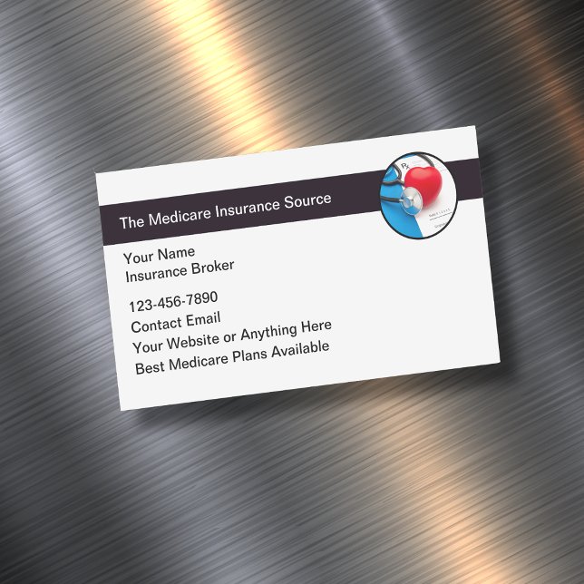 Medicare Insurance Agent Broker Magnetic Business Card (Creator Uploaded)