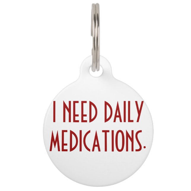 Medication Alert Dog Tag (Front)
