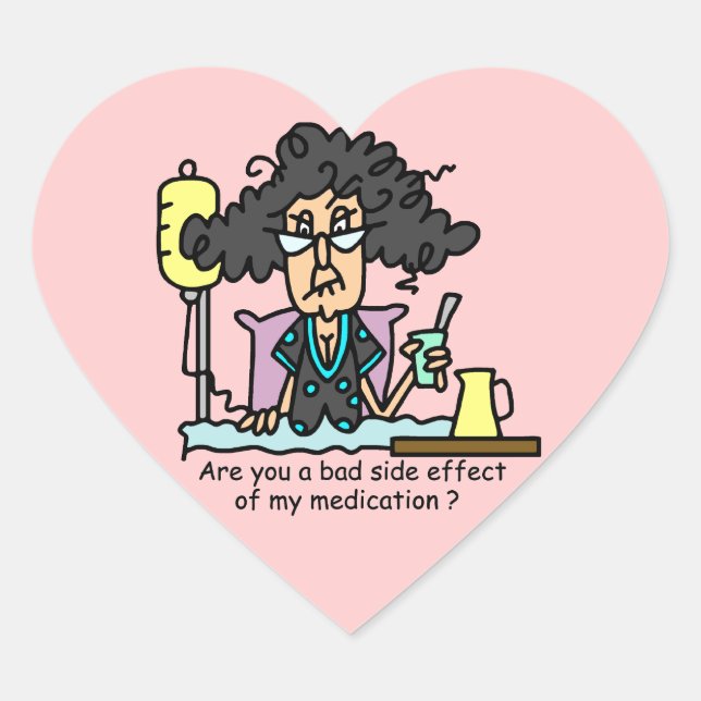 Medication Side Effect Dark Hair Heart Sticker (Front)