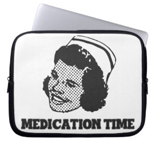 Medication Time Funny Nurse Parody Humour Laptop Sleeve