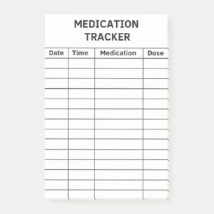 Medication Tracker Medical Checklist Post-It Notes