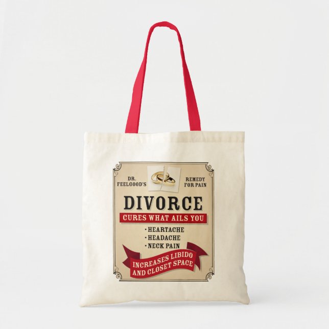 Medicinal Divorce Label Tote Bag (Front)