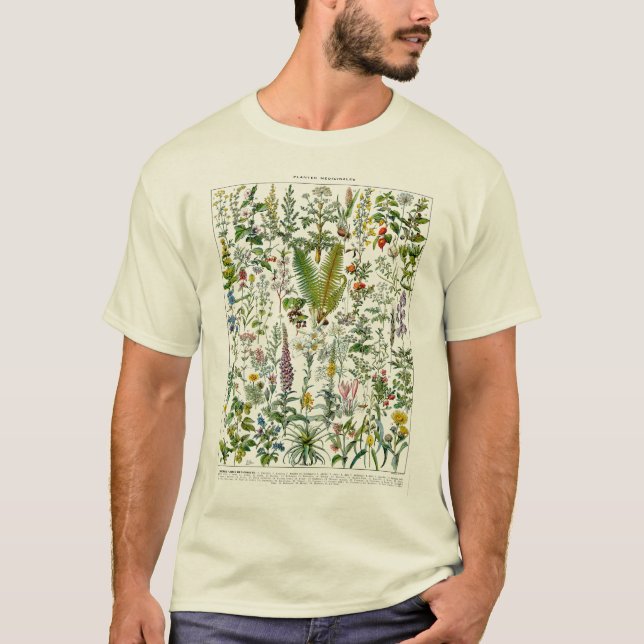 Medicinal Plants & Flowers by Adolphe Millot T-Shirt (Front)