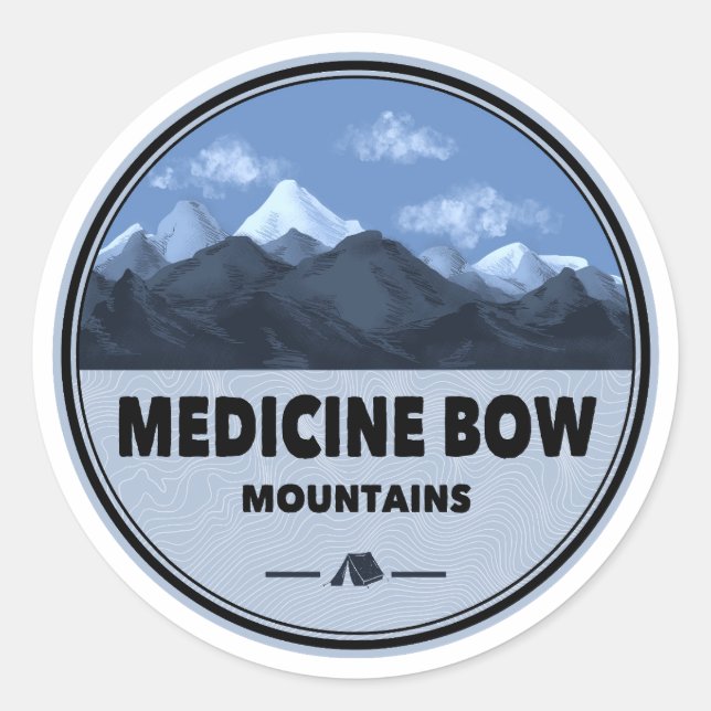 Medicine Bow Mountains Colorado Wyoming Camping Classic Round Sticker (Front)