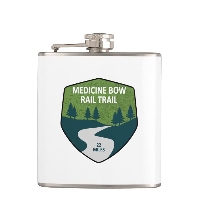 Medicine Bow Rail Trail Hip Flask (Front)