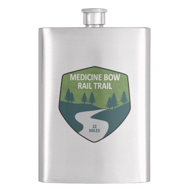 Medicine Bow Rail Trail Hip Flask (Front)