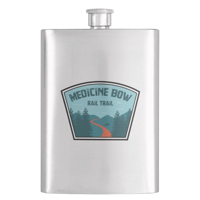 Medicine Bow Rail Trail Hip Flask (Front)