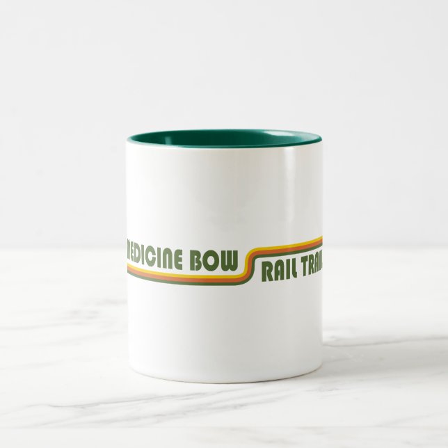 Medicine Bow Rail Trail Wyoming Two-Tone Coffee Mug (Center)