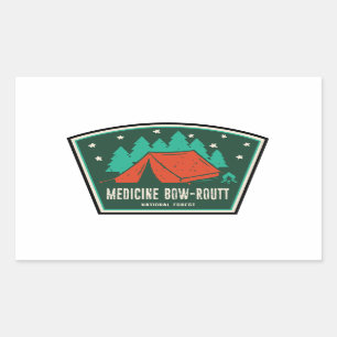 Medicine Bow-Routt National Forest Camping Rectangular Sticker