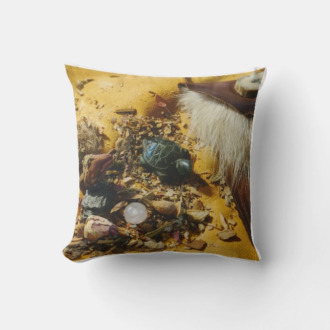 Medicine Bundle Throw Pillow (Front)