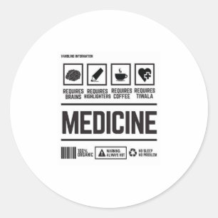 medicine classic round sticker
