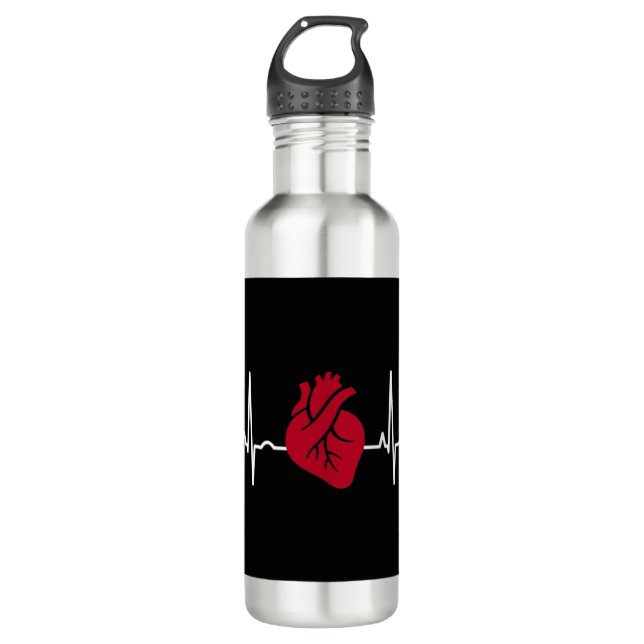 Medicine Doctor Paramedic Nurse Gift Love Cardiogr 710 Ml Water Bottle (Front)