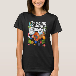 Medicine For Happiness At Summer Cat Gummies Eater T-Shirt