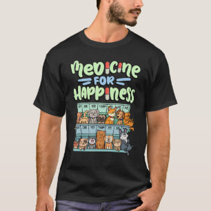 medicine for happiness pill box animals dog breeds T-Shirt