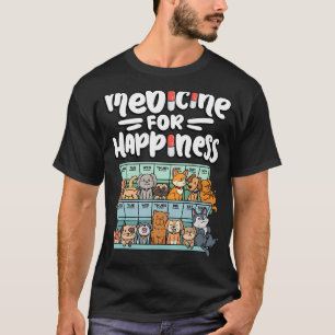 medicine for happiness pill box animals dog breeds T-Shirt