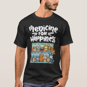 medicine for happiness pill box animals dog breeds T-Shirt