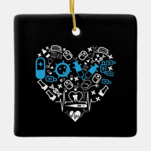 Medicine - Heart From Medicine Equipment Ceramic Ornament