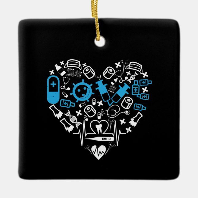 Medicine - Heart From Medicine Equipment Ceramic Ornament (Front)