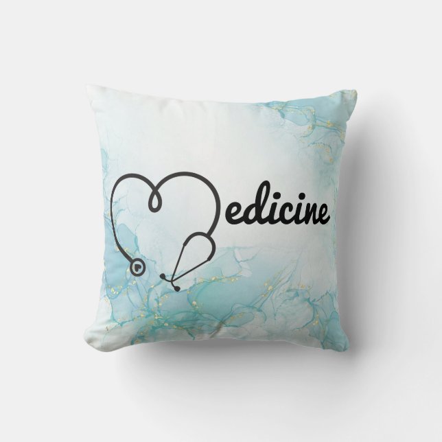 Medicine heart stethoscope medical doctor gift cushion (Front)