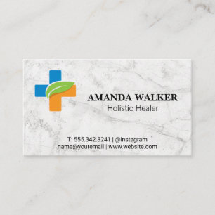 Medicine Leaf Logo Medical Doctor Business Card