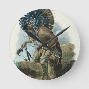 Medicine man of the Mandan tribe in the costume of Round Clock