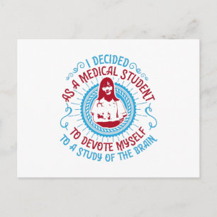Medicine - Medical Student Studies Brain Postcard