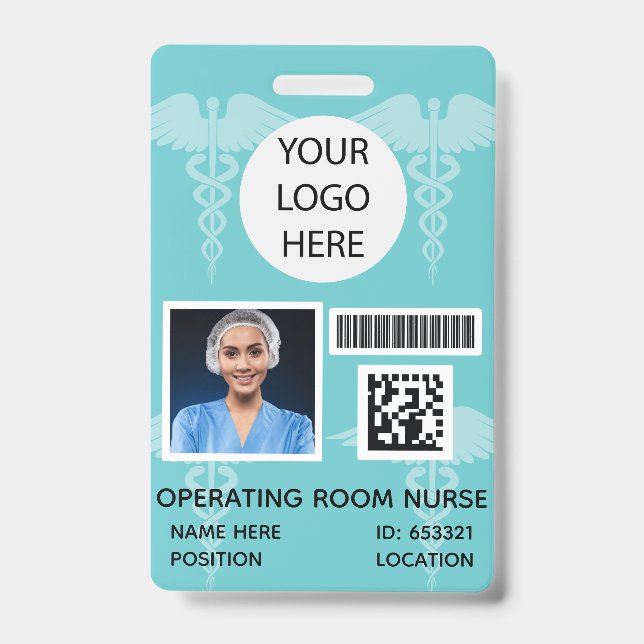Medicine Operating Room Nurse Photo ID Badge (Front)