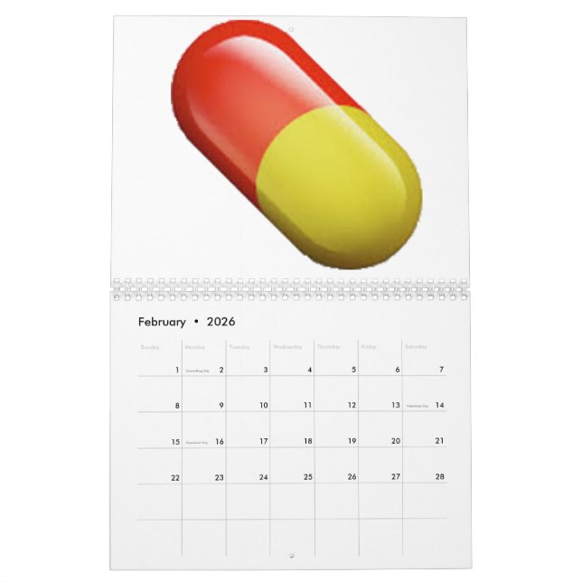 Medicine Pill - Emoji Calendar (Feb 2026)
