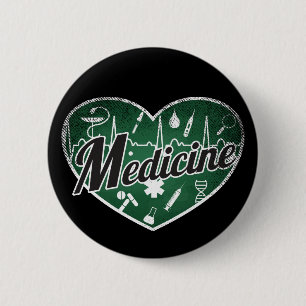 Medicine Retro Heart Blackboard Love 6 Cm Round Badge