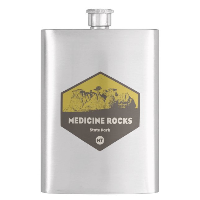 Medicine Rocks State Park Montana Hip Flask (Front)