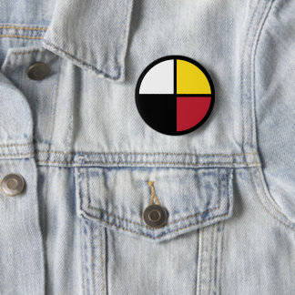 medicine wheel 6 cm round badge
