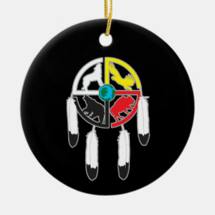 Medicine Wheel Ceramic Ornament