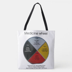 Medicine Wheel Words Large Shoulder Tote Bag