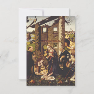 Medieval Adoration of the Child Christ Holy Card