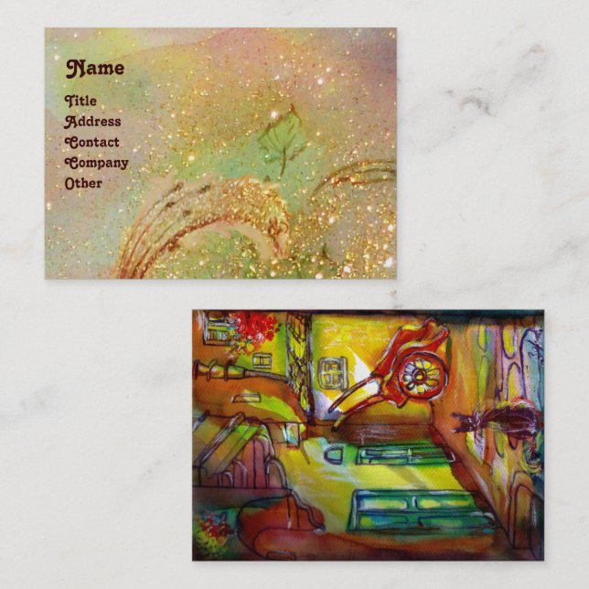 MEDIEVAL ALLEY BY NIGHT IN FLORENCE BUSINESS CARD (Front/Back)