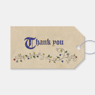 Medieval animals thank you favour tag