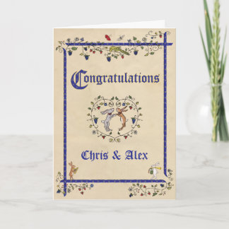 Medieval animals wedding card (Mr & Mr)