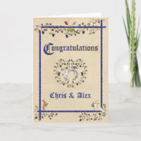 Medieval animals wedding card (Mrs & Mrs)