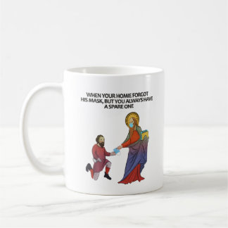 Medieval art memes - face mask coffee mug