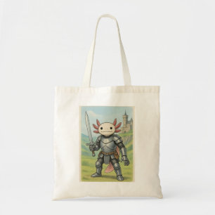 Medieval Axolotl Knight Tote Bag