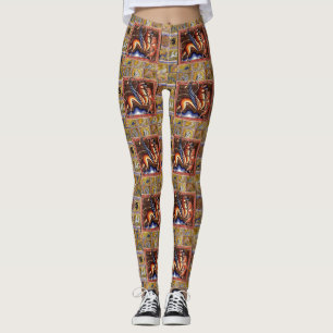 MEDIEVAL BESTIARY,GRYPHON AND WILD BOAR,ANIMALS LEGGINGS