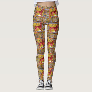 MEDIEVAL BESTIARY,HUNTING DOGS ,FOREST ANIMALS LEGGINGS