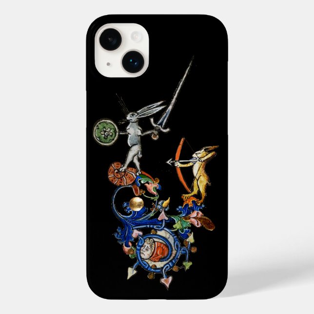 MEDIEVAL BESTIARY,Killer Rabbits with Sword Black Case-Mate iPhone Case (Back)