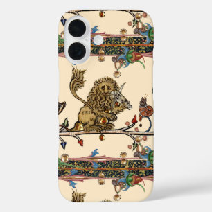 MEDIEVAL BESTIARY MAKING MUSIC Violinist Lion,Hare iPhone 16 Case