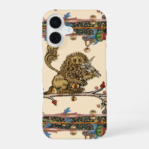 MEDIEVAL BESTIARY MAKING MUSIC Violinist Lion,Hare iPhone 16 Case
