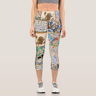 MEDIEVAL BESTIARY PLAYING MUSICAL INSTRUMENTS  CAPRI LEGGINGS