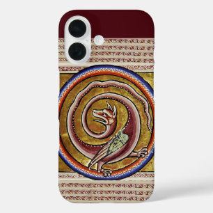 MEDIEVAL BESTIARY, SNAKE DRAGON CIRCLES iPhone 16 CASE