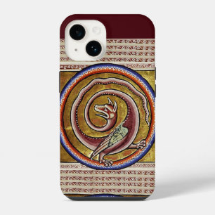 MEDIEVAL BESTIARY, SNAKE DRAGON CIRCLES iPhone 14 CASE