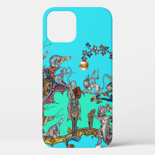 MEDIEVAL BESTIARY WAR, KNIGHTS,GIANT SNAILS Blue  iPhone 12 Case